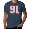Pinky 91 Number Ninety-one Girls Jersey T-Shirt for a Boy Vintage Graphic Tee Clothing for Men