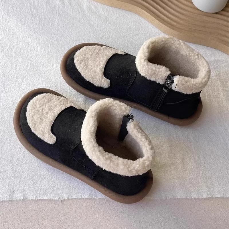 Móda 2024 Zimní Sněhule Kotník Kulatý zip Dámské Boty Překlápěcí Nízký podpatek Teplé Ploché Spodní Boty Dámské Boty