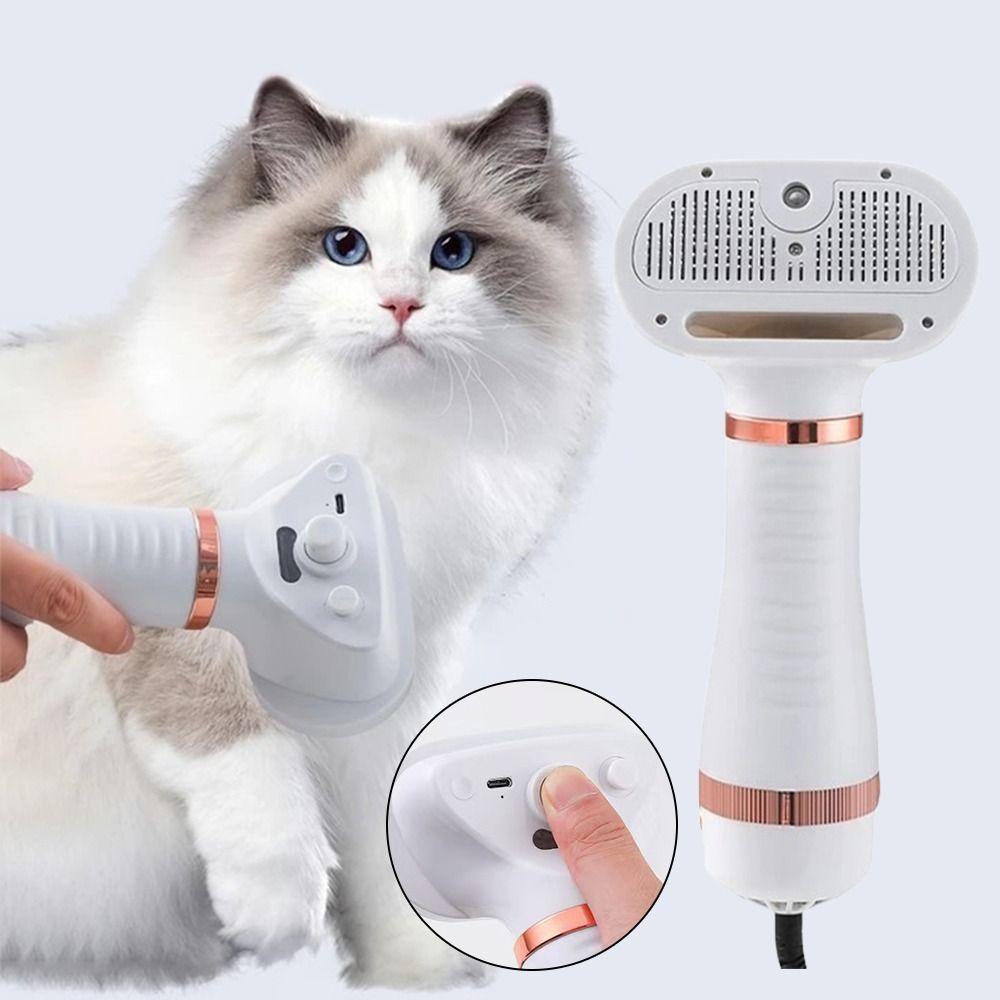 ABS Pet Grooming Dryer 3-speed Adjustable Detachable Nozzle Dog Cat Hair Removal Comb Massage Spray Brush Pet Hair Dryer