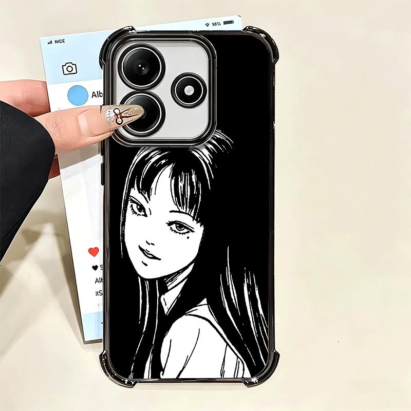 Japanese Horror Anime Plating Phone Case For Xiaomi Poco X5 X6 X7 X8 Pro Max F8 Ultra F7 M8 M7 M5S Redmi 15C 15 14C 13C 13 X3 12