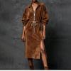 Women's Suede Zipper Dress