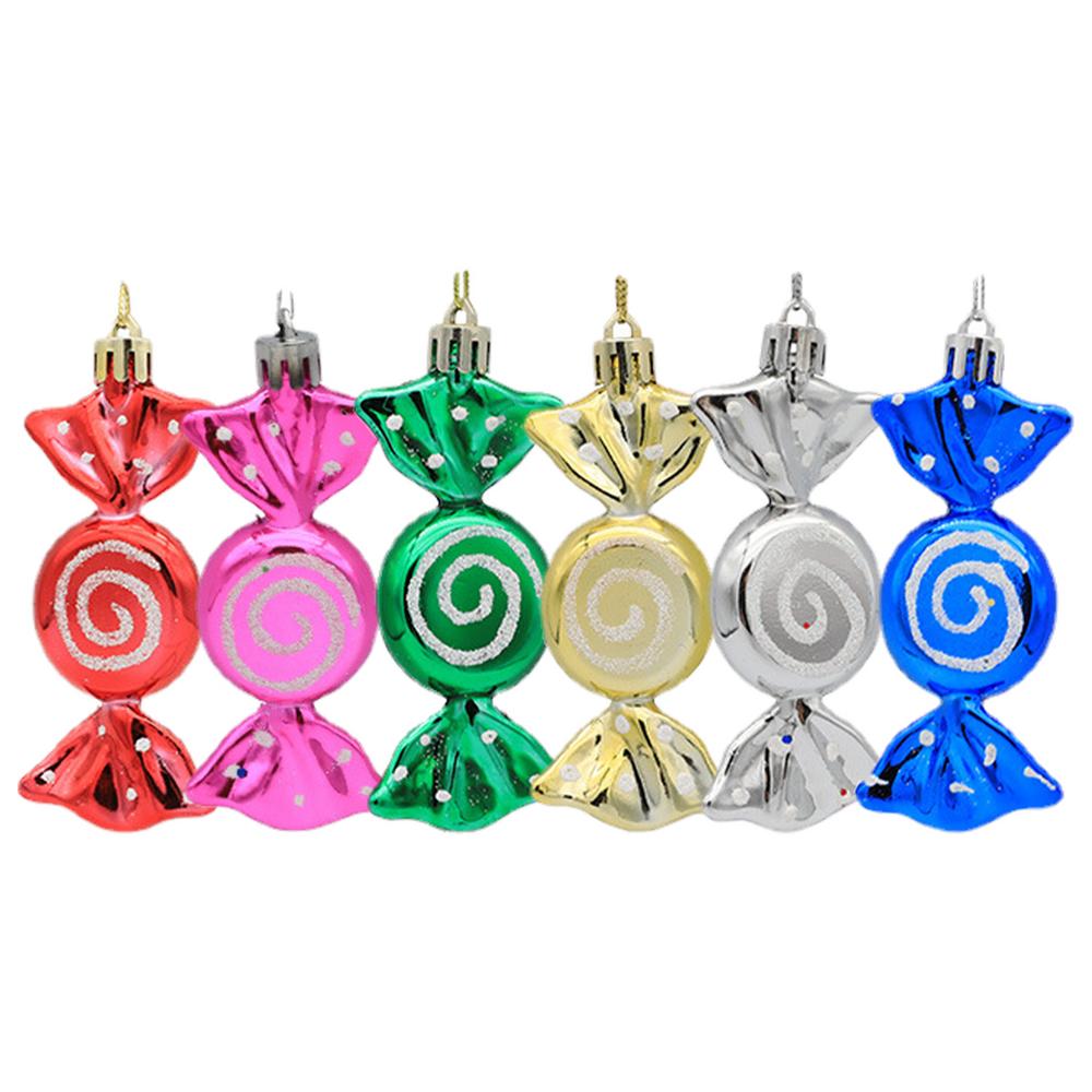 6pcs Christmas Candy Pendant Xmas Tree Hanging Ornaments Christmas Decorations For Home 2025 Navidad Noel New Year Kids Gift