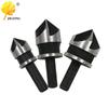 Carbon Steel 90° Round Shank Five-Flute Countersink Set (12/16/19mm) - Woodworking Chamfer Cutter Drill.