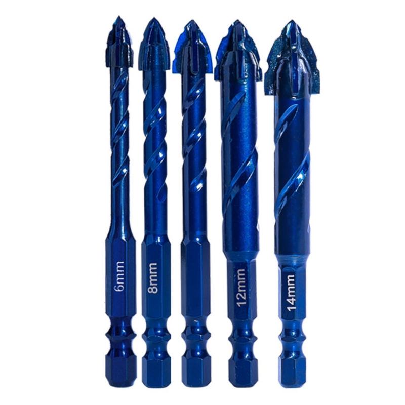 Serrated Drill with Misaligned Alloy Triangular Drill Wear-Resistant Easy to Drill Holes for Ceramic Tiles