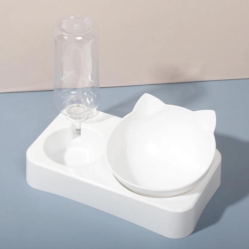 

15 Degree Tilted Pet Bowl Automatic Water Dispenser Cat Food Bowl Neck Protection Feeder