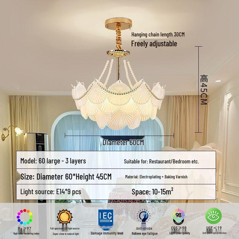 Modern French Crystal Pearl Chandelier for Living Room and Dining Room