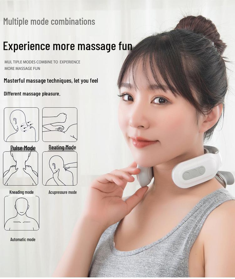 Multifunctional 4-Head Neck and Cervical Spine Heating Massage Instrument