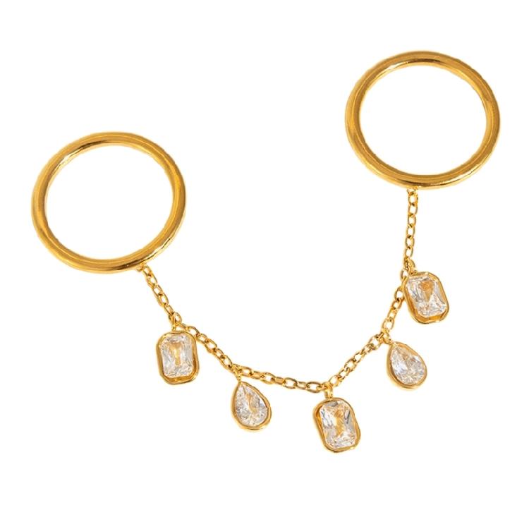 Fashion Forward Finger Ring Zircon Stones And Delicate Fringe Details Accessory For Fashion Forward Women 1