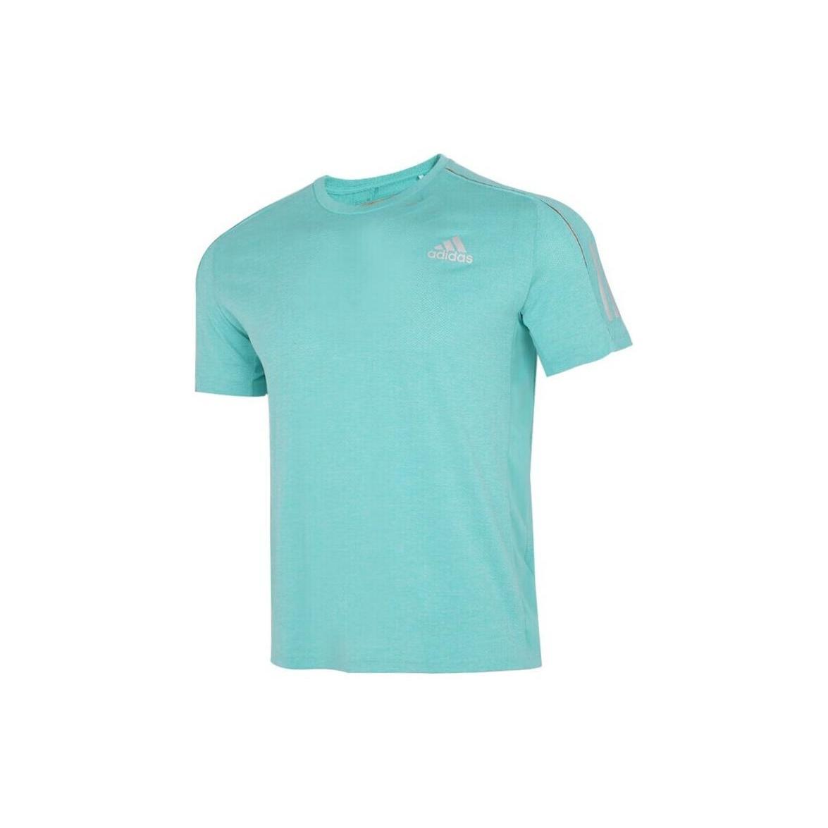 adidas Own The Run Tee Reflective Running Sports Breathable Round Neck Short Sleeve Green Men s GM1600 M