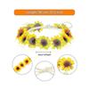 5-piece set of sunflower crown headband, daisy tiara, hippie headband, adjustable floral bridal headband, hippie party wedding festival headband.