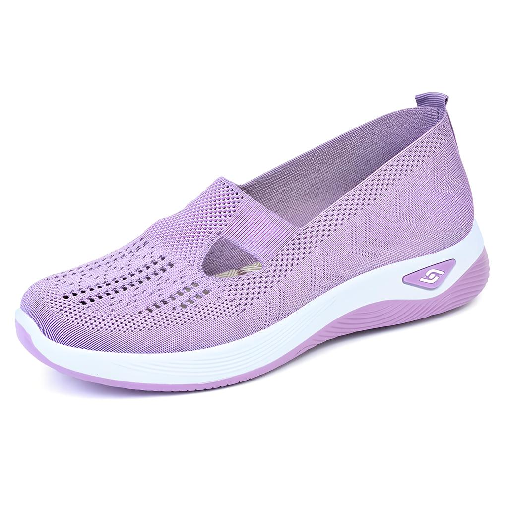 Tênis femininos confortáveis de cano baixo, sem cadarço, respiráveis, leves, casuais, para caminhada e atividades ao ar livre