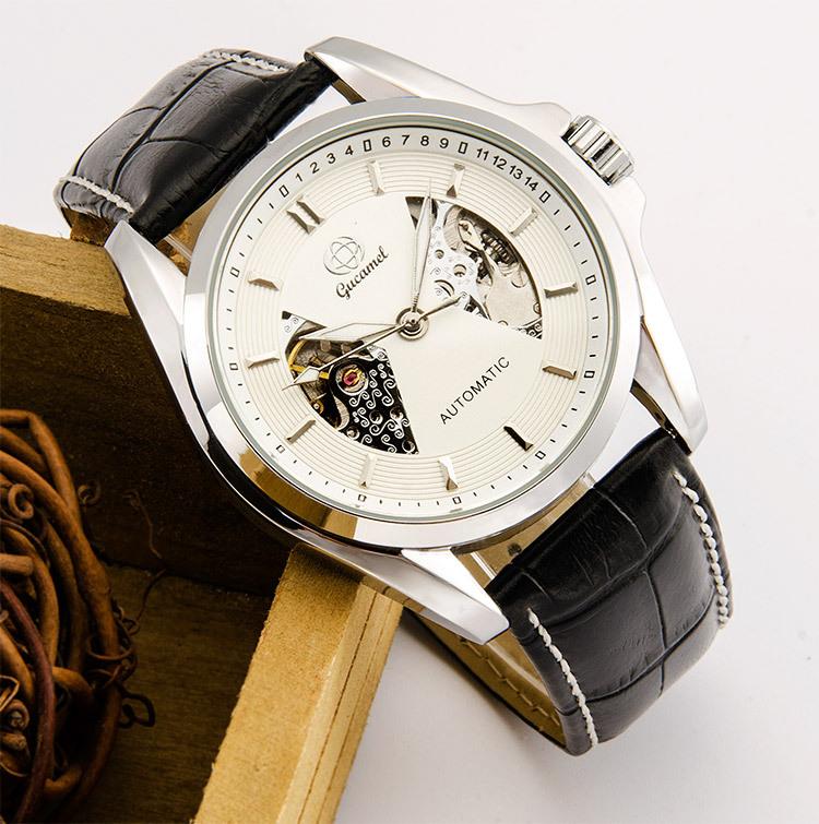 Fashion men's mechanical watch, through-the-bottom hollow automatic mechanical watch men's, men's mechanical watch