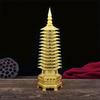 Painted Copper and Brass Wenchang Pagoda Ornament, Nine and Thirteen Stories