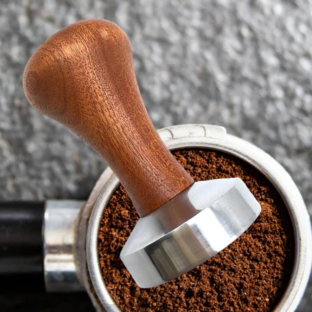 51/53/58 Tamper Leveler Wooden Handle Coffee Distributor for Maker , 51mm