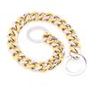 Cuban Link Thick Gold Chain Pet Collar for Large Dogs, Durable Stainless Steel with Gold Plating for Stylish and Safe Walks