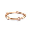 Pink Topaz Bezel-Set Stacking Band Women Wedding Ring  - 925 Sterling Silver Rose Gold Vermeil