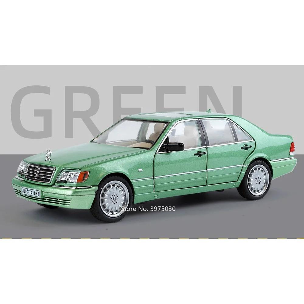 1/24 Benz W140 320SEL Toy Car Models Alloy Diecast with Sound and Light Rear Wheel Pull Back Function Vehicles Models Collect Gifts