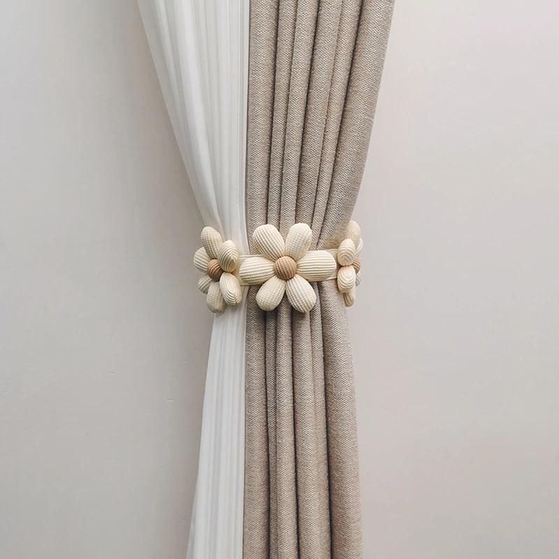 Flower Shape Curtain Tieback Elastic Band Window Curtain Buckles Magnetic Buckle Curtain Rope Holders Room Home Decor
