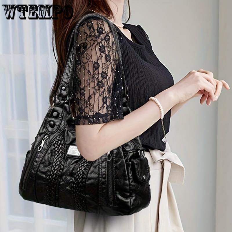 Luxuriöse Handtasche aus PU-Leder für Damen mit mehreren Taschen, lässige Designer-Umhängetasche, Crossbody-Stil, vielseitig für den täglichen Gebrauch