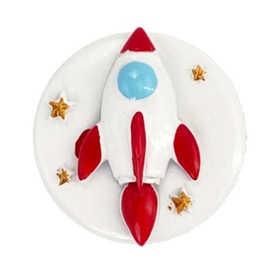 Space Themed Decoration Cartoon Astronaut Resin Refrigerator Magnet, 3D Flying Saucer Fridge Magnet Theme for Kitchen Office Whiteboard Cabinet