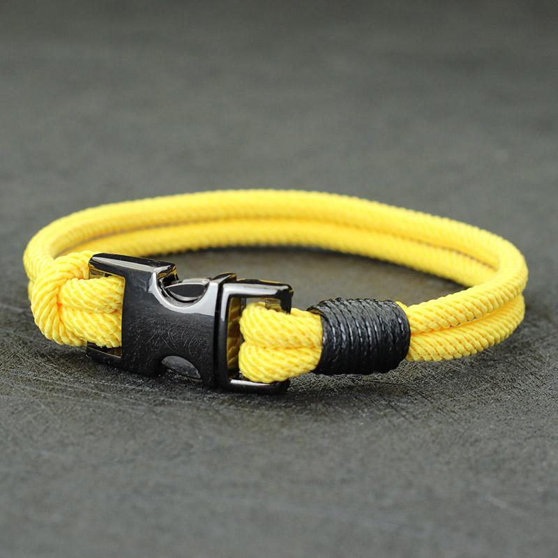 New Fashion Men Bracelet Double Layer Spring Buckle 4mm Nylon Rope Braclet Homme Leisure Accessories Hiphop Braslet Gift For Him
