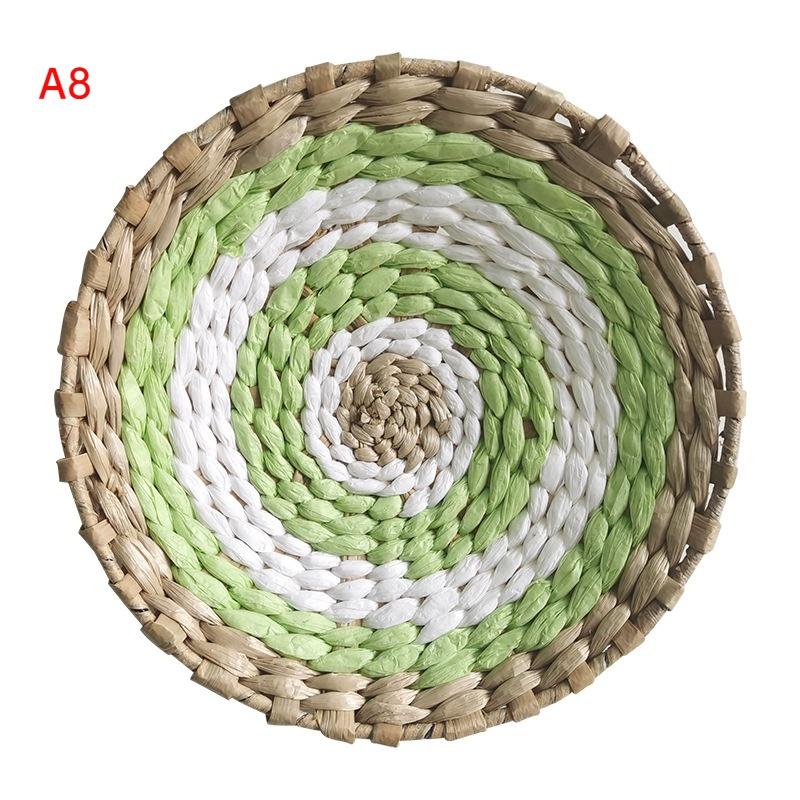 Halm Runde veggdekorasjonsanheng Kreativ retro etnisk bakgrunn Veggdekor i marokkansk stil Håndvevde oppheng Diameter 20/25/30 cm