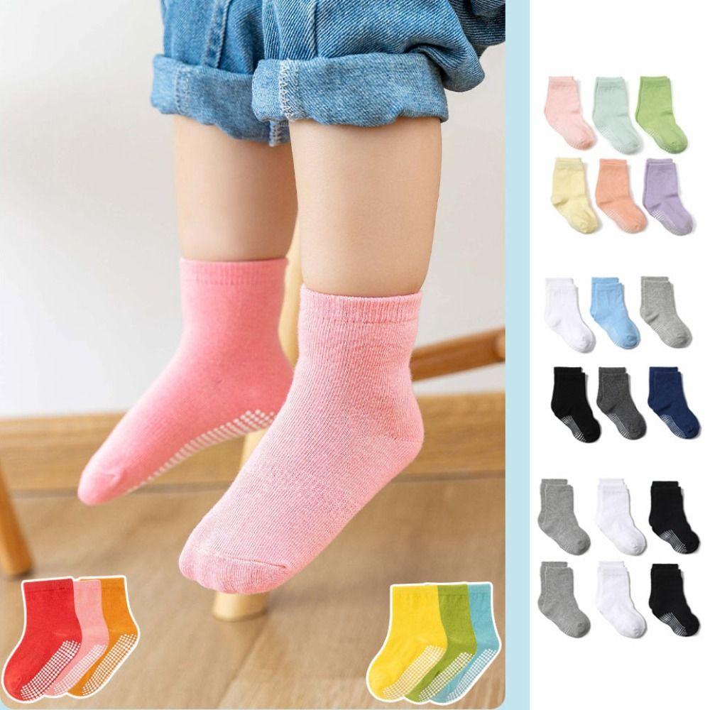 6Pairs Solid Color Toddle Short Tube Socks Dispensing Infant Socks Baby Cotton Socks  Newborn
