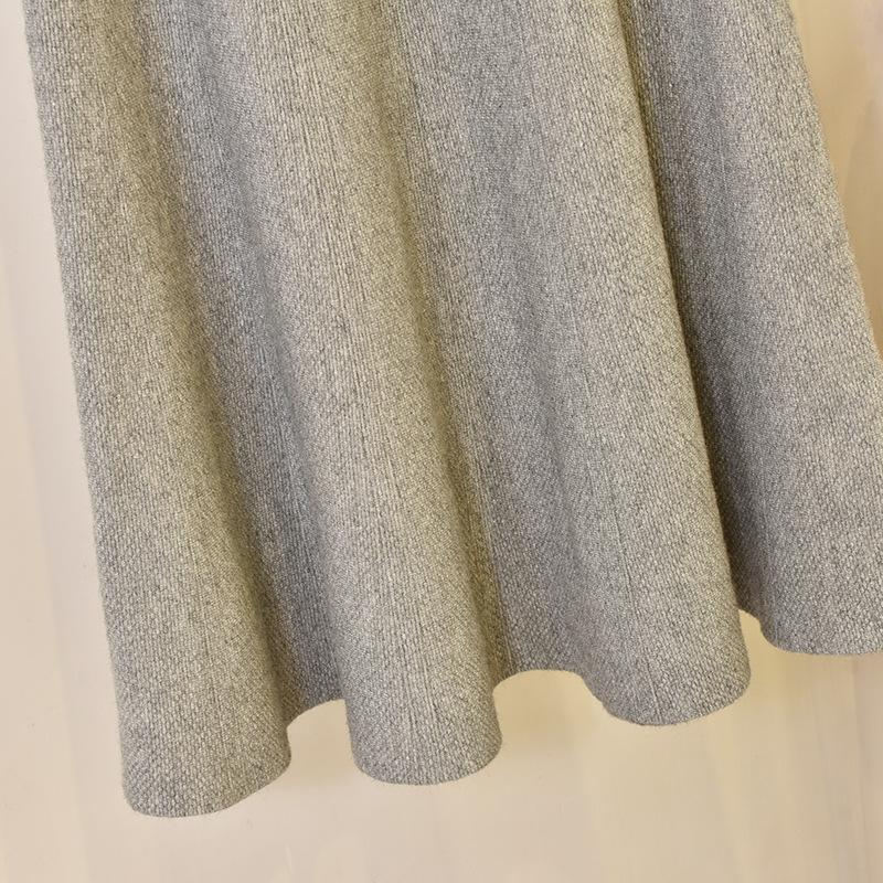 Women's Autumn and Winter High Waisted Elastic Knit Solid Colour Half-body Skirt