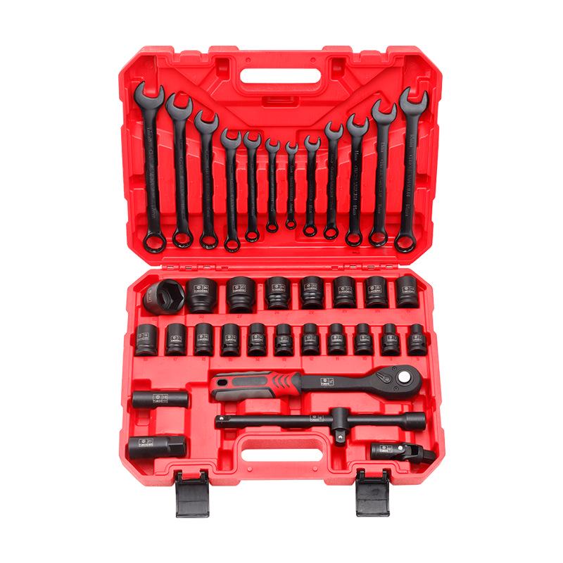 37-Piece Car Repair Tool Set: Ratchet, Wrench, and Socket Combination