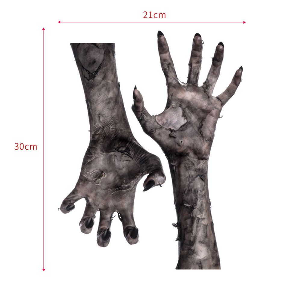 Festive White Film Halloween Party Decals Halloween Sticker Wall Sticker Window Decor Ghost Hand