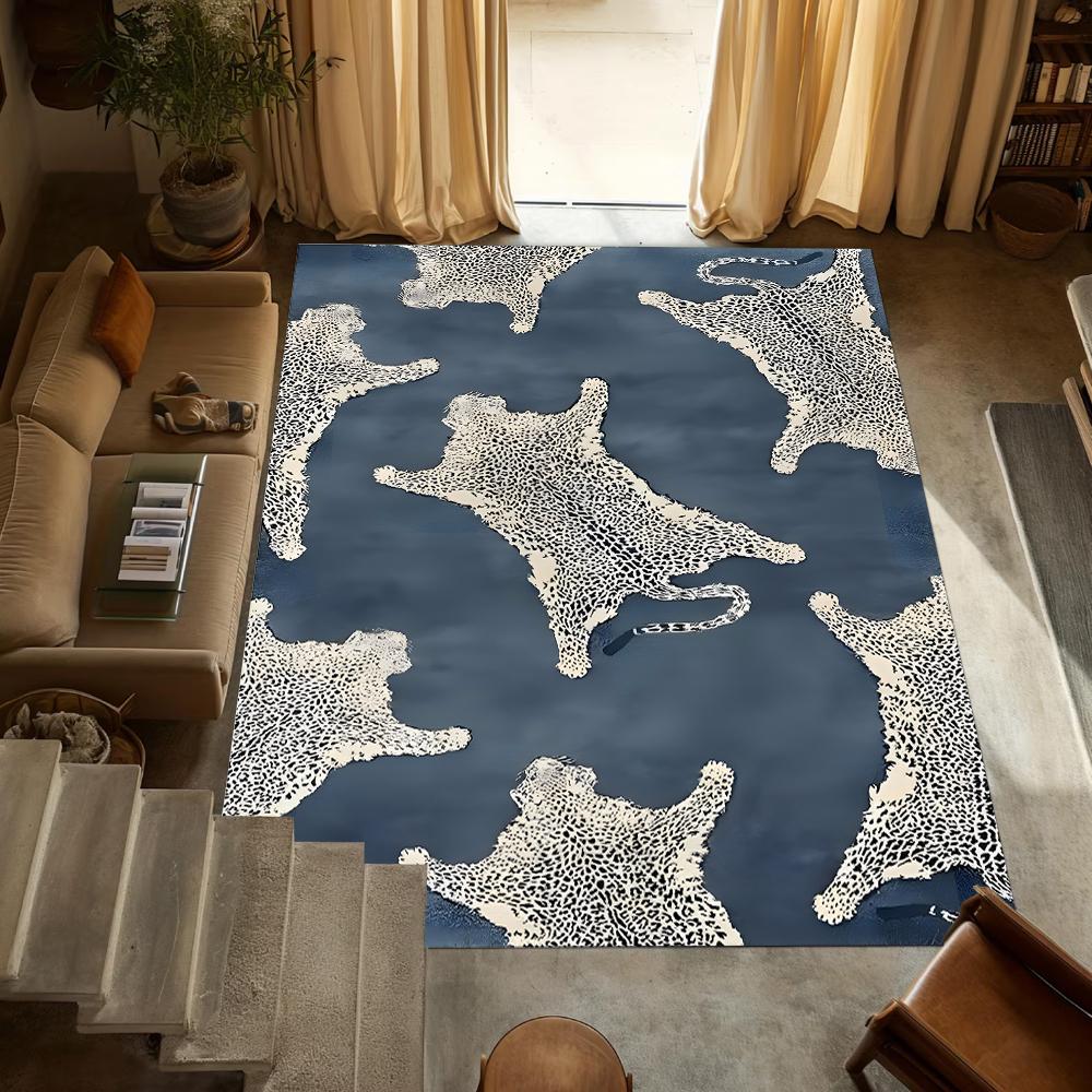 

Leopard Print Carpet Nordic Ethnic Style Tiger Skin Printed Floor Mat Living Room Bedroom Anti Slip Mat Home Decoration 40x60cm