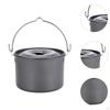 Camping Pot Outdoor Hanging 4L Soup Aluminum Large Capacity Cooking with Lid Cover for