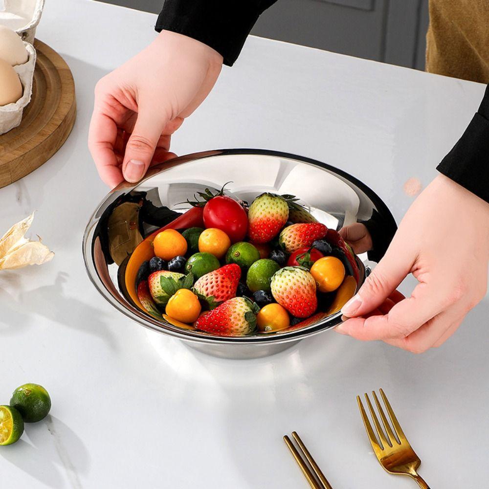Rust-Proof Fruit Plate 304 Stainless Steel Serving Dishes Snack Storage Tray  Home Kitchen