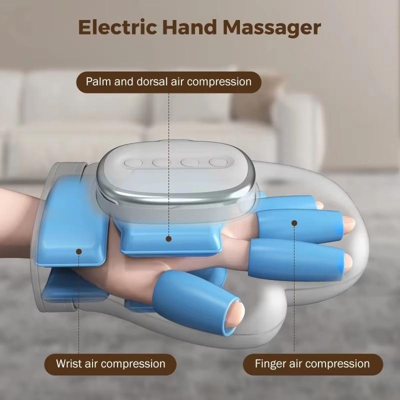 Portable Air Compression Hand Massager - 3-Mode Electric Palm and Wrist Relaxation Machine