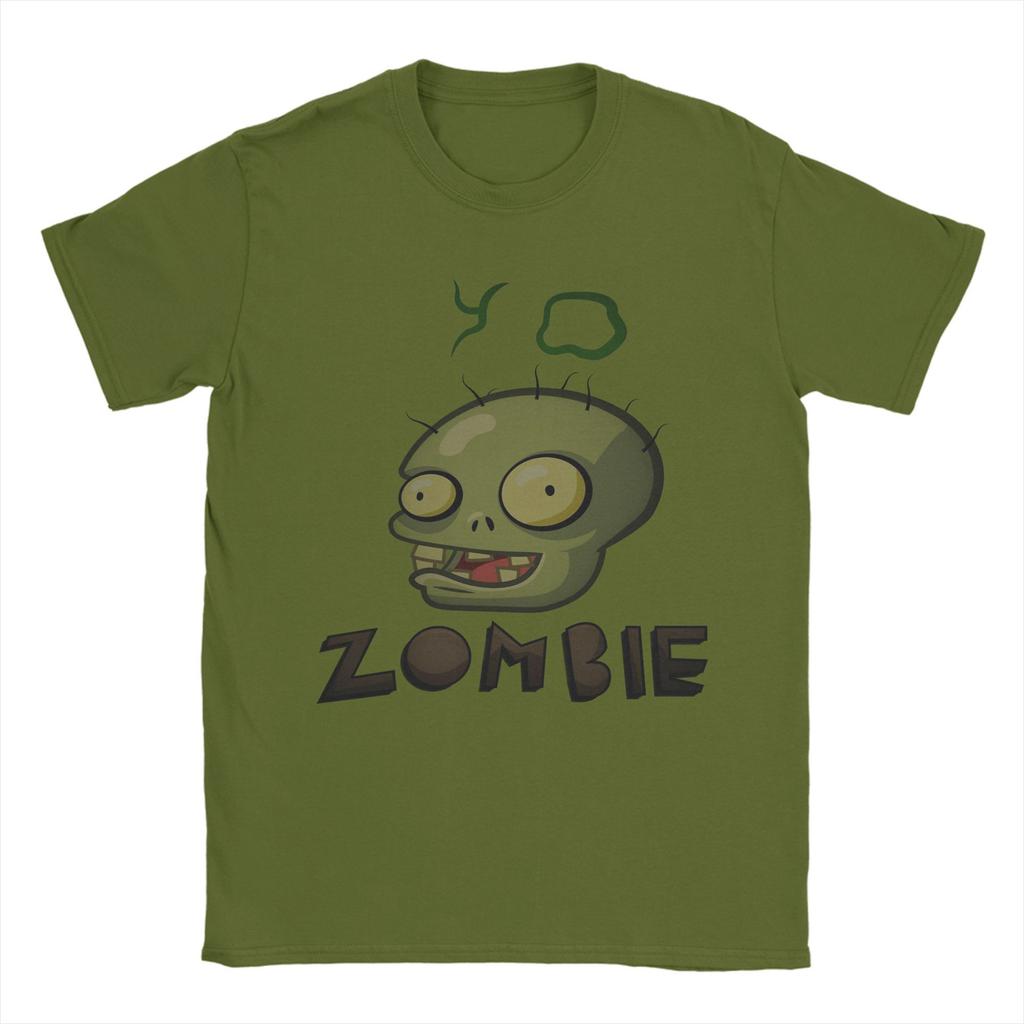 BRAINS  Plants Zombies T Shirts Unisex 100 Cotton Vintage TShirt O Neck  Tees Short Sleeve Clothing Plus Size