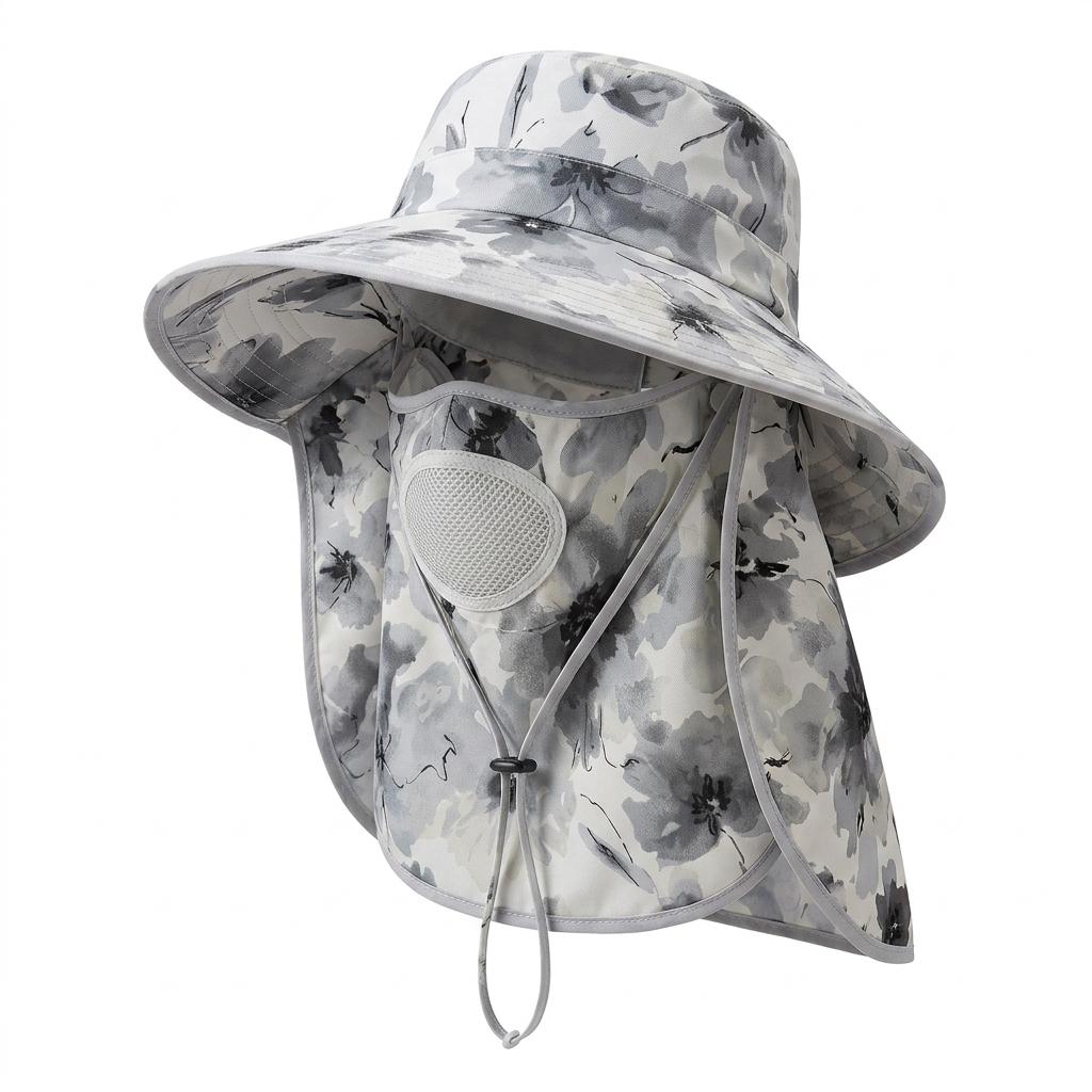 Women Sun Hat With Mask UPF50+ UV-Protection For Outdoor Cycling Hiking