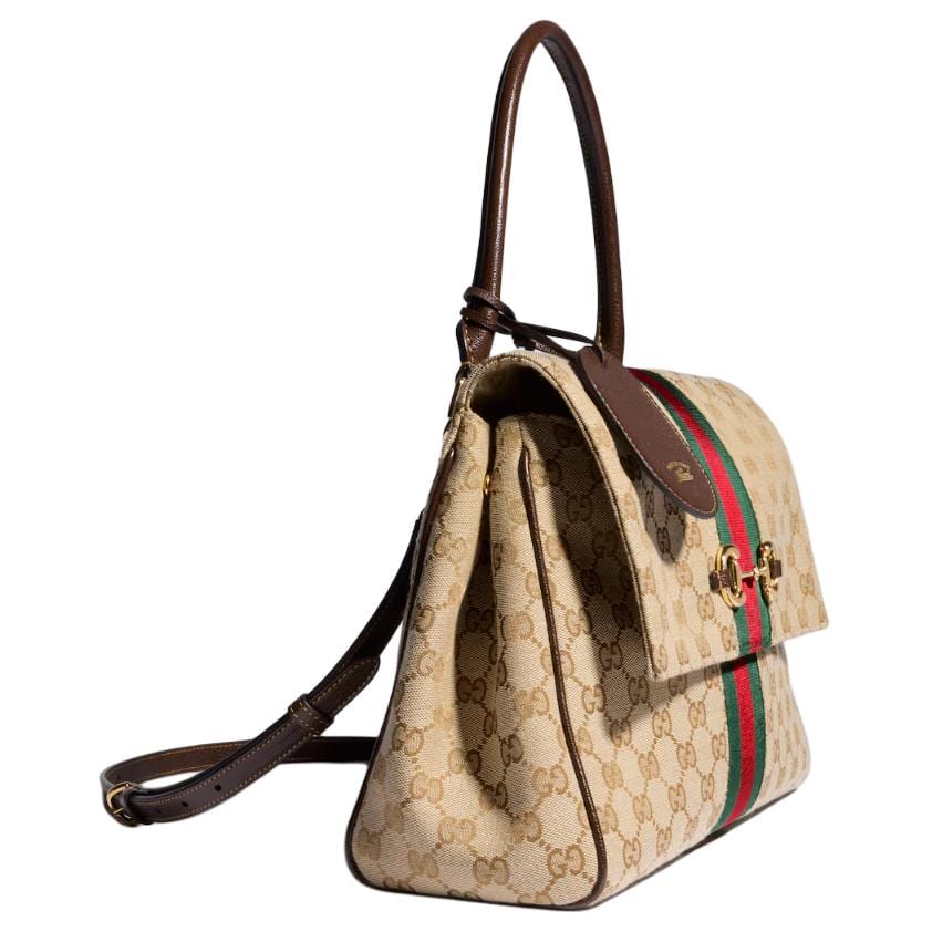 GUCCI GG Canvas Handbag Medium Women's Brown 875018-FAFV9-9653