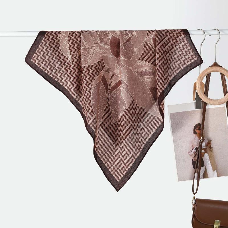 New Women's Temperament Small Square Scarf Decorative Scarf Velvet Small Silk Scarf New Autumn and Winter Warm Scarf