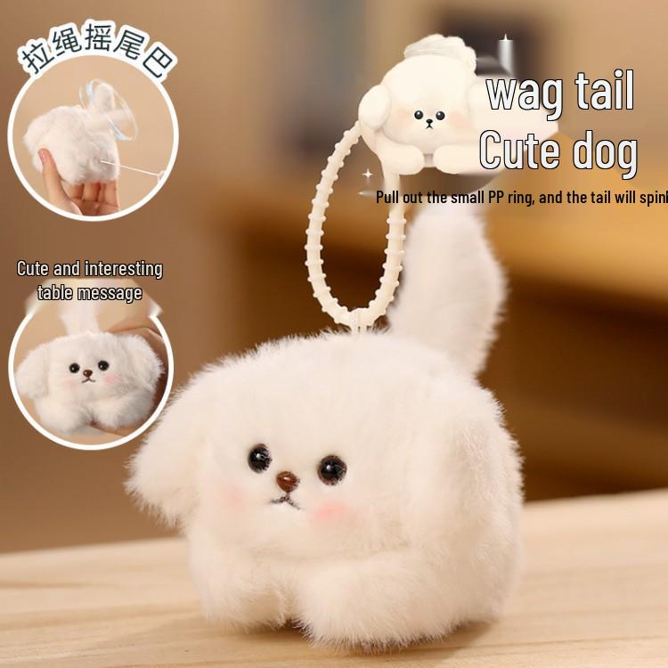 Wagging Tail Puppy & Meowing Cat Plush Toy Pendant