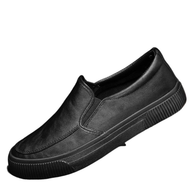 Fashion Men's Casual Leather Shoes Fashionable Breathable Men Casual Low Top Board Shoes Driving Shoes