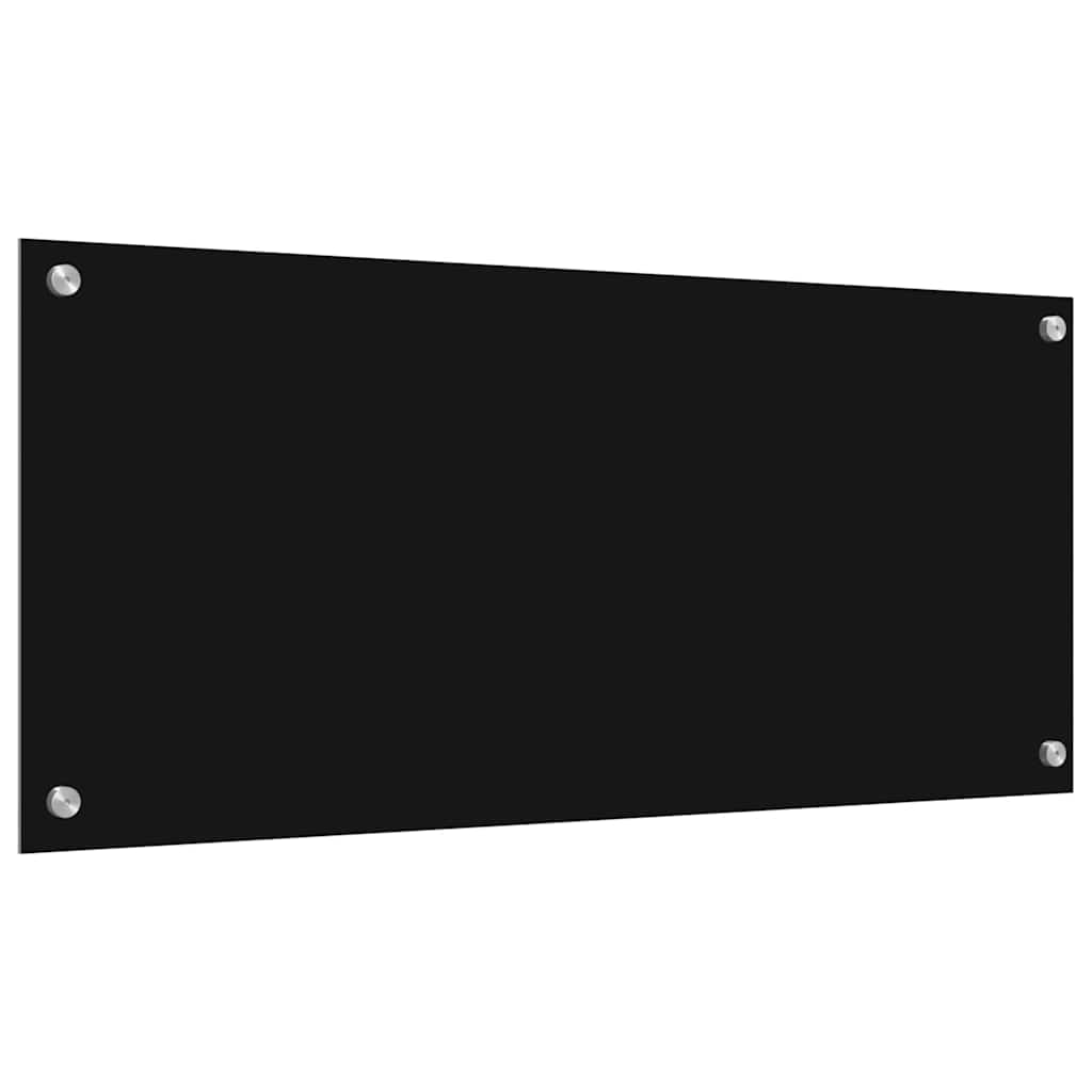 Kitchen Backsplash 2 pcs Black 90 x 40 cm Tempered Glass