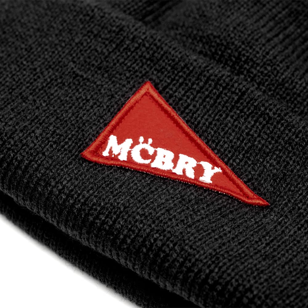 McBally Patch Plus Size Knit for Men and Hip Black Flag Patch Beanie Beanie, Cap, Unisex, Women, Hop, Sports, Gym, Dance, Stylish, Cute, Simple,
