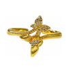 Temperament Golden Star Butterfly Opening Ring Female Court Style Light Luxury Retro Fashion Versatile Design Ring Tide