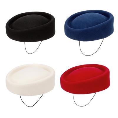 Professioneller Woll-Flugbegleiterhut Traditionelle Flugbegleiterkappe für Damen Uniformpassendes Accessoire Kopfbedeckung