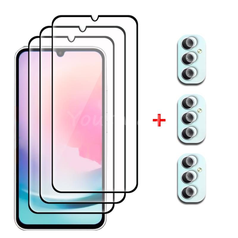 For Samsung Galaxy A24 Glass For Samsung A24 Tempered Glass Full Cover Screen Protector Film Galaxy A24 A54 A34 A14 A04 A04S