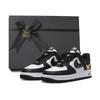 Air Force 1 Protiskluzové Odolné proti oděru Rovnováha Nízké Skateboardové Boty Unisex Černá Zlatá DV0788-001(Team384-BOX)