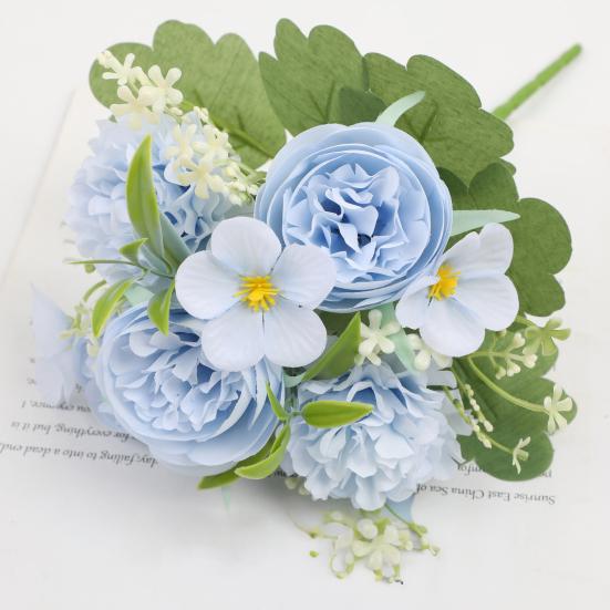 Simulated Ball Blossom Artificial Flowers Fake Chrysanthemum Rose Bouquet Florals Arrangements Realistic Faux Chrysanthemum Flowers for Home