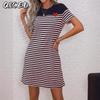 Fashion Summer Spring Short Sleeve O-Neck Casual Dresses