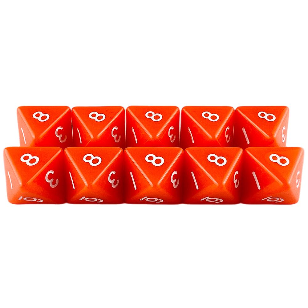 D8 Multi-sided Dice 15.5 Mm Digital Dice Game Set 8 Sided 10 Pcs for Board Games