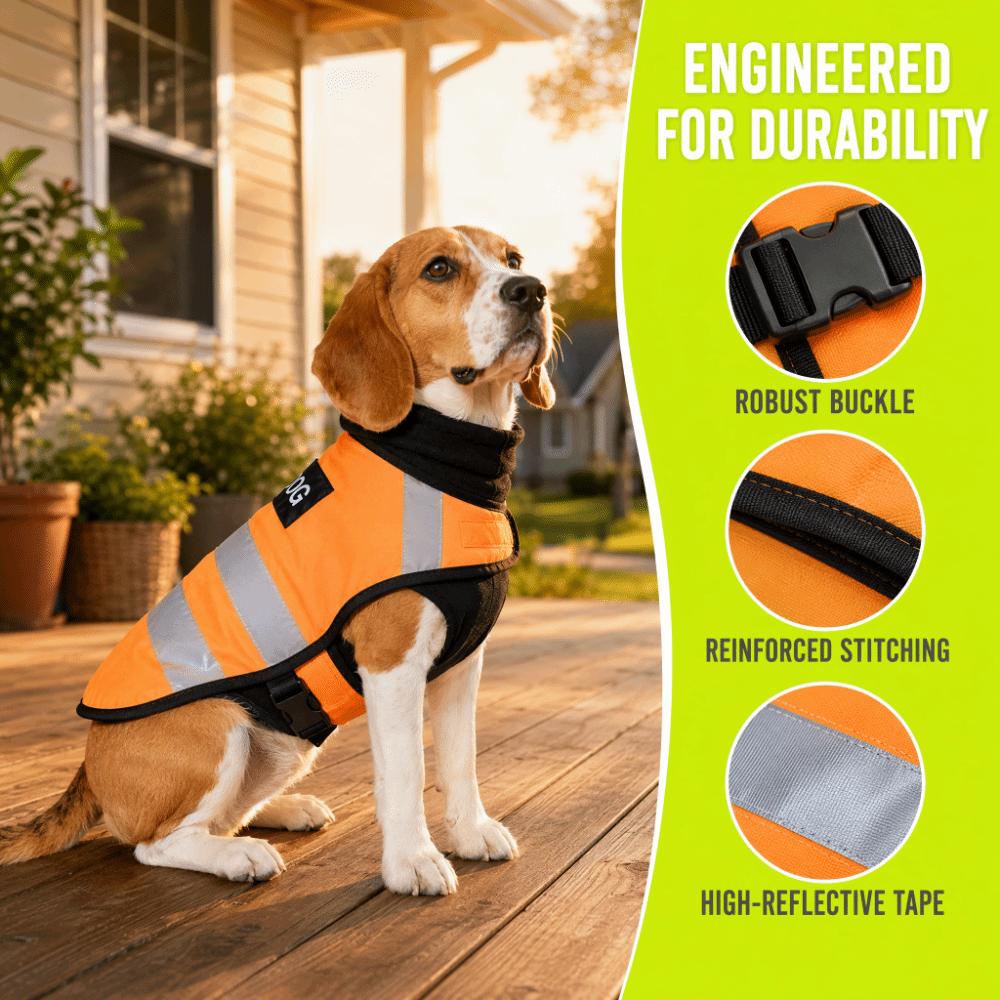 Gilet di Sicurezza Riflettente Traspirante per Cani Regolabile Abbigliamento Fluorescente per Animali da Compagnia Corsa